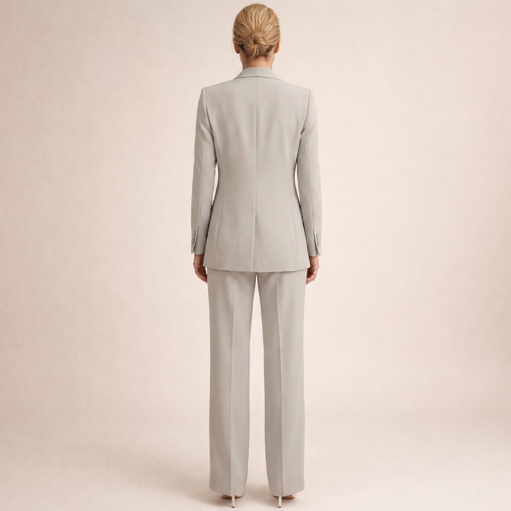 Damen Hosenanzug Blazer & weite Hose Set Business Elegant