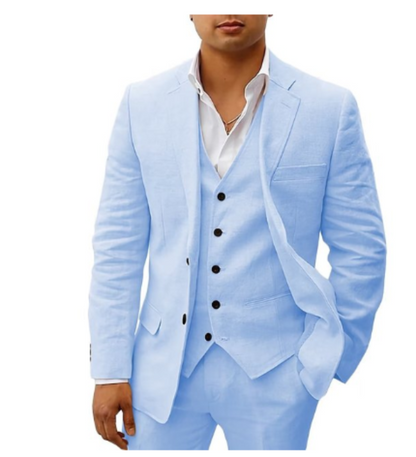 Eleganter Herren-Sommeranzug im 3-teiligen Set für Hochzeit & Event