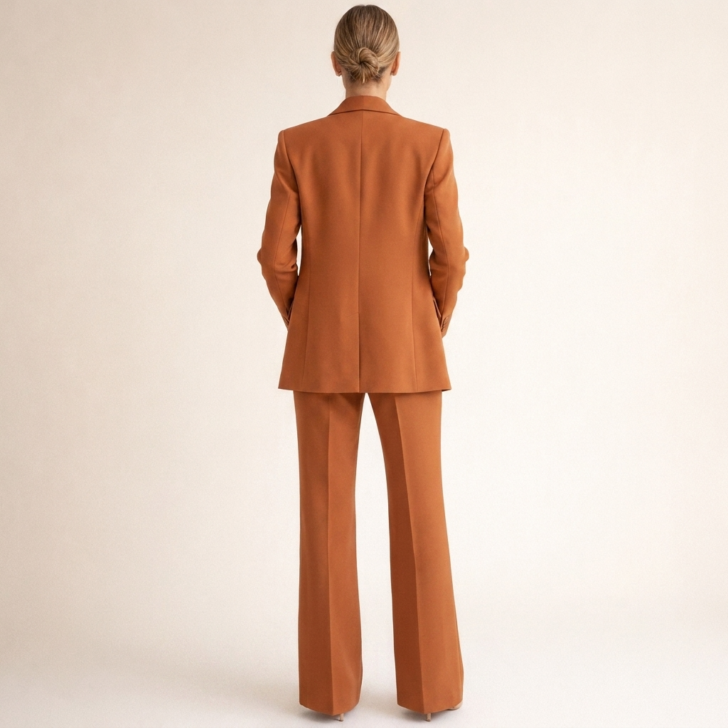 Damen Hosenanzug Blazer & weite Hose Set Business Elegant