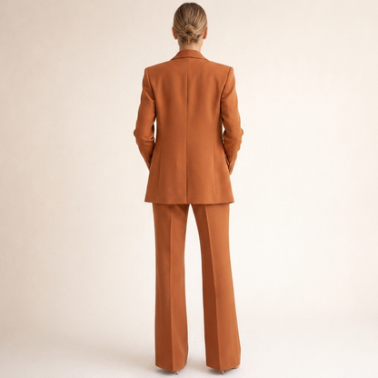 Damen Hosenanzug Blazer & weite Hose Set Business Elegant