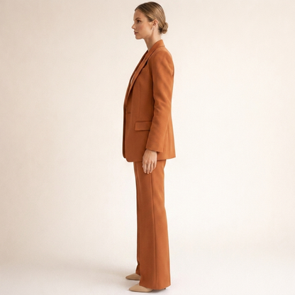 Damen Hosenanzug Blazer & weite Hose Set Business Elegant