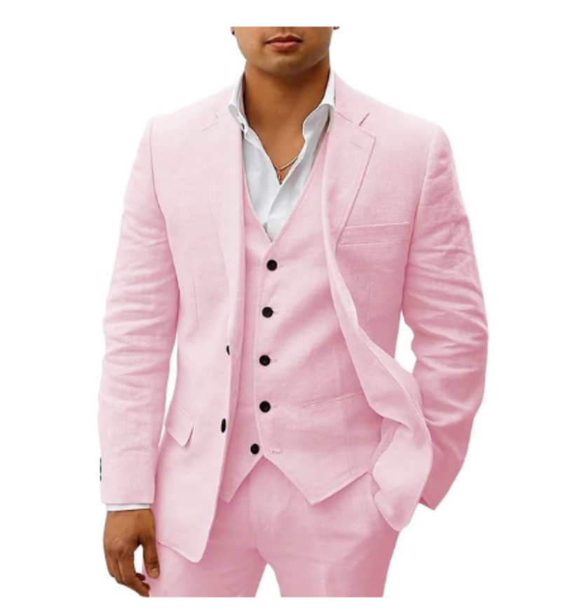 Eleganter Herren-Sommeranzug im 3-teiligen Set für Hochzeit & Event