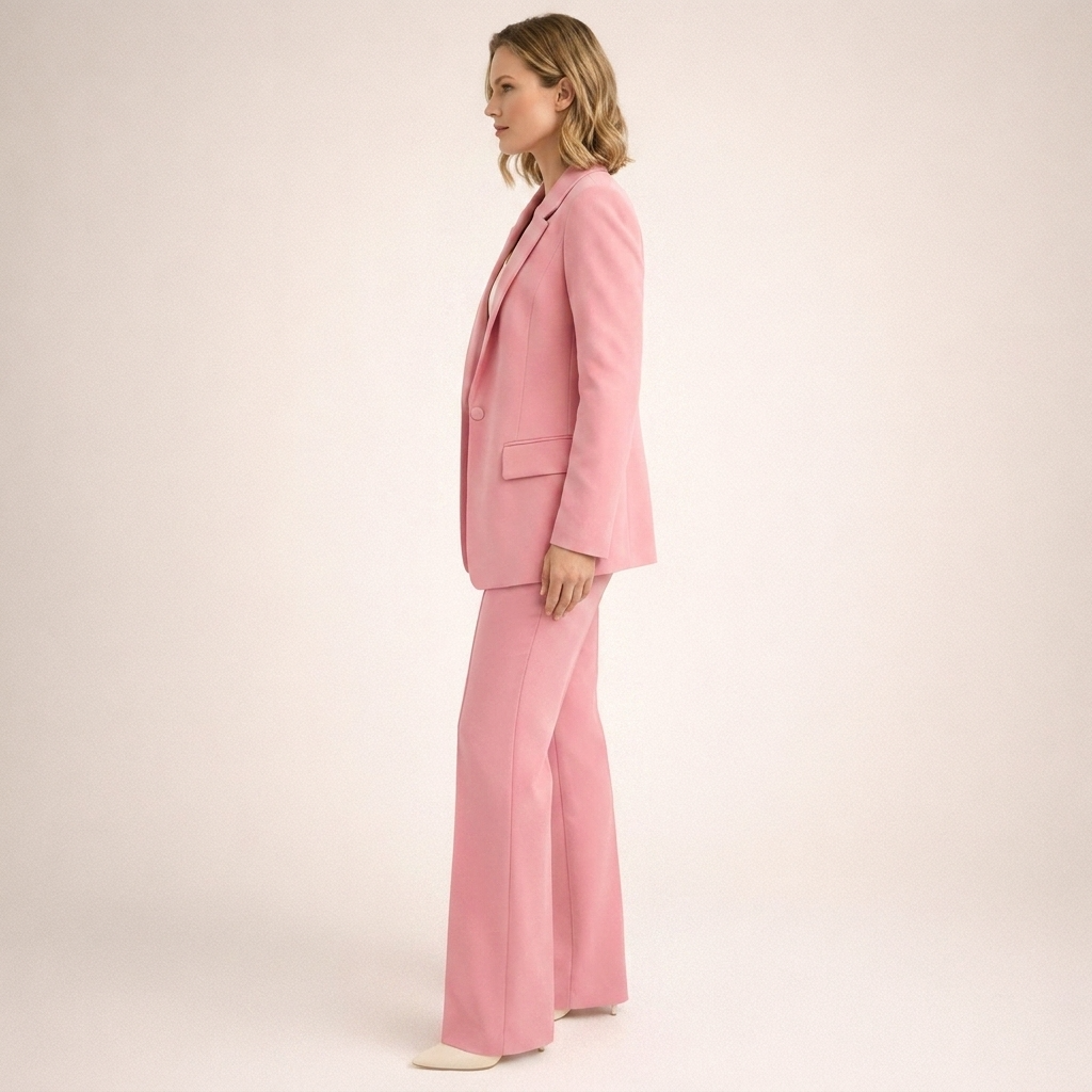 Damen Hosenanzug Blazer & weite Hose Set Business Elegant