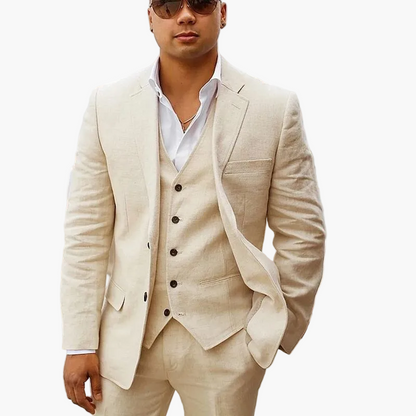 Eleganter Herren-Sommeranzug im 3-teiligen Set für Hochzeit & Event