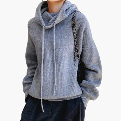 Damen Kapuzenpullover Strick Sweatshirt Lässig & Gemütlich für Alltag und Freizeit