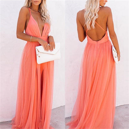 Heidi – Elegantes Orangefarbenes Trägerkleid aus Gaze