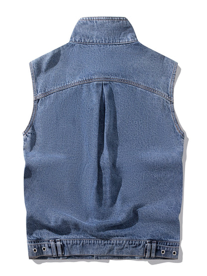 Herren Jeansweste im lässigen Streetwear-Stil – Ideal für Alltag und Freizeit