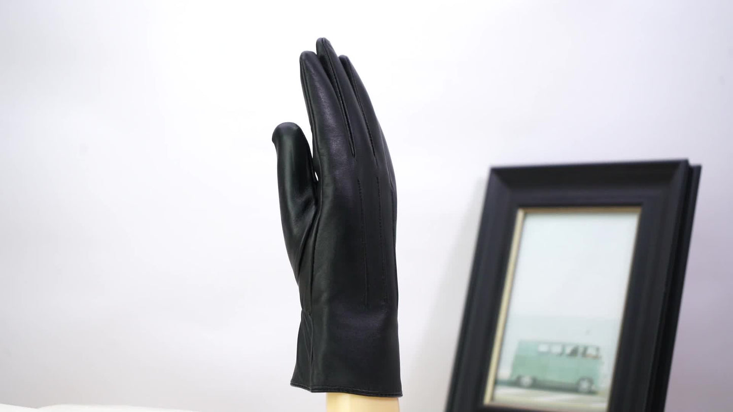 Damen Handschuhe aus weichem Material - Pflaume