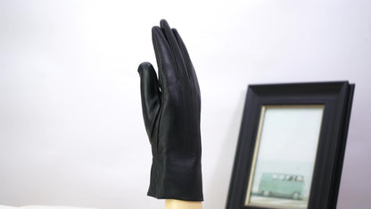 Damen Handschuhe aus weichem Material - Pflaume