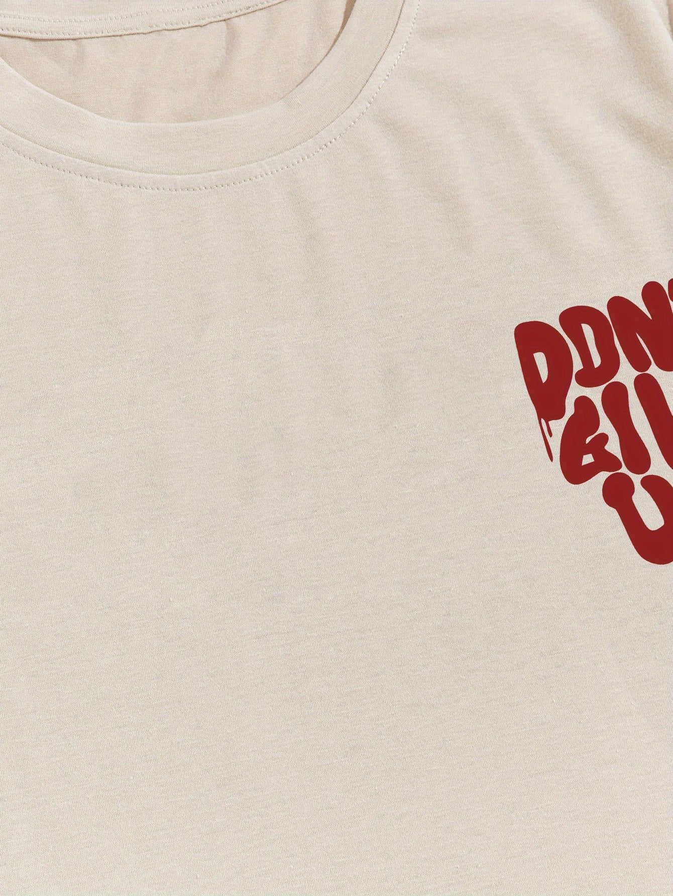 Herren Oversize Streetwear T-Shirt mit Motivdruck 'Don't Give Up' – Urban Style für Motivation und positive Vibes