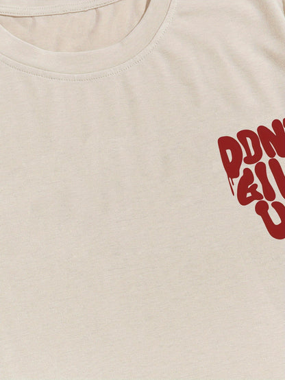 Herren Oversize Streetwear T-Shirt mit Motivdruck 'Don't Give Up' – Urban Style für Motivation und positive Vibes