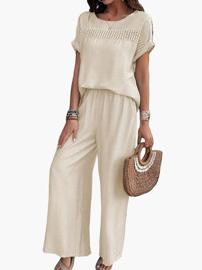 Damen Sommer Jumpsuit mit Häkel-Detail – Eleganter Einteiler für Strand und Alltag