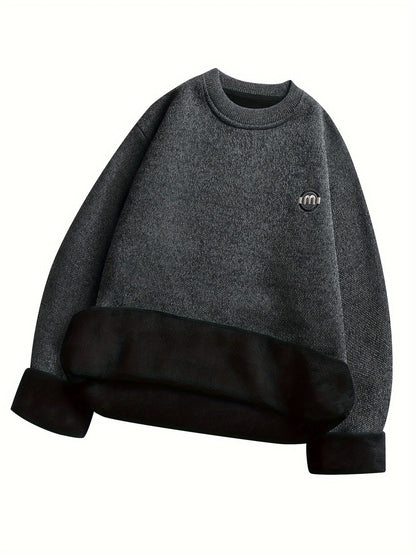 Unisex Langarm Sweatshirt Pullover Rundhals mit Logo-Detail Winter