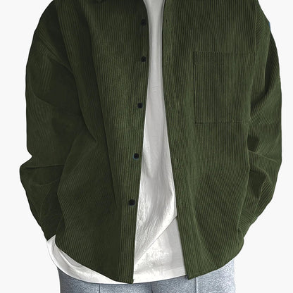 Herren Oversized Cordhemd Casual Streetwear – Lässiges Freizeithemd für Alltag und Trend-Looks