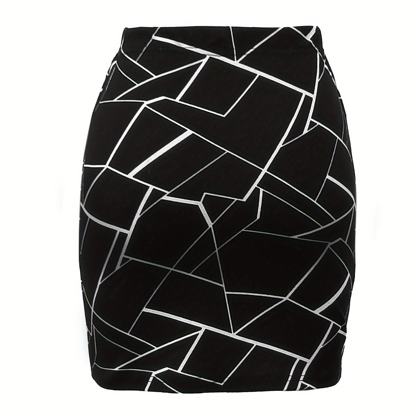 Damen Minirock mit geometrischem Muster und modernem Stil für Büro und Freizeit