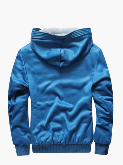 Herren Winter Fleece Kapuzenjacke – Warme Freizeitjacke mit Reißverschluss für kalte Tage