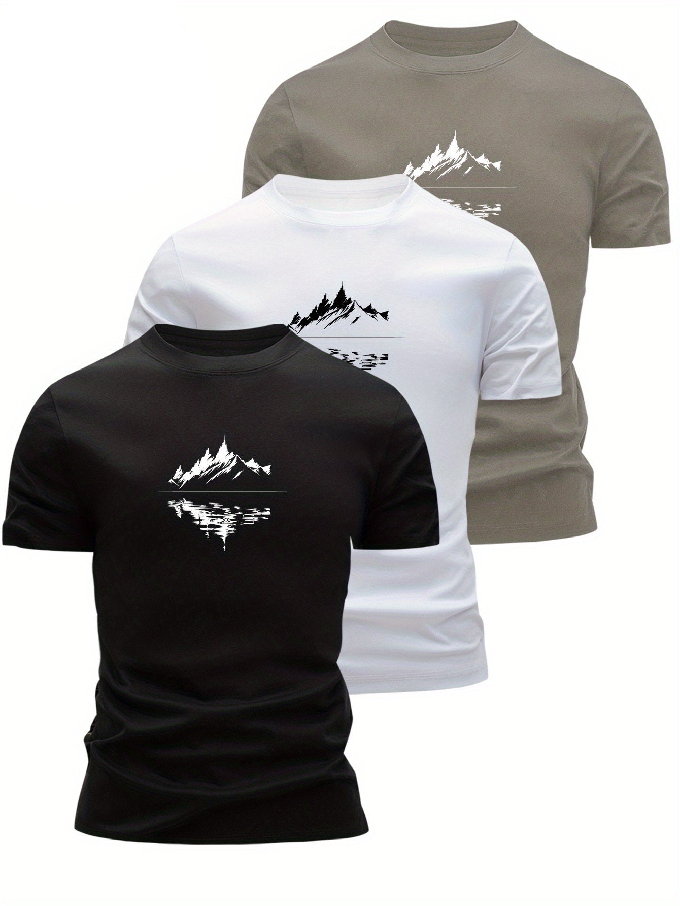 Herren T-Shirt mit Bergmotiv – Modernes Grafikshirt für Freizeit, Outdoor & Alltag