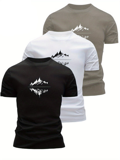 Herren T-Shirt mit Bergmotiv – Modernes Grafikshirt für Freizeit, Outdoor & Alltag