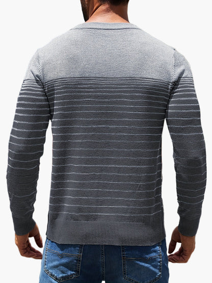 Herren Strickpullover mit Streifenmuster – Modischer Freizeit-Look für Alltag und Büro