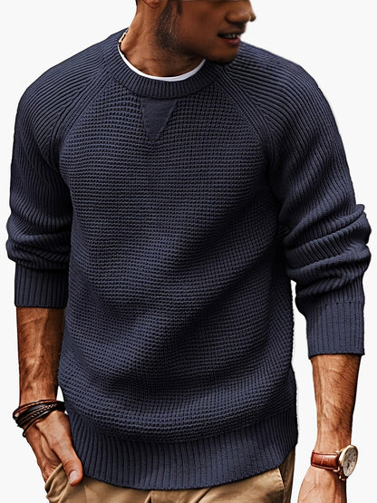 Herren Strickpullover Vintage Stil – Klassischer Rundhalsausschnitt, Perfekt für Alltag und Freizeit