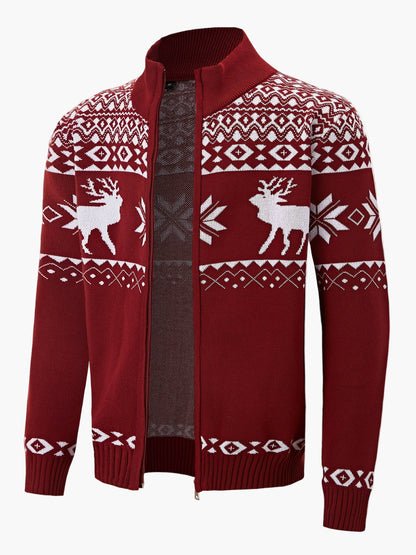 Herren Strickjacke mit Rentiermuster – Perfekt für Winter und festliche Anlässe