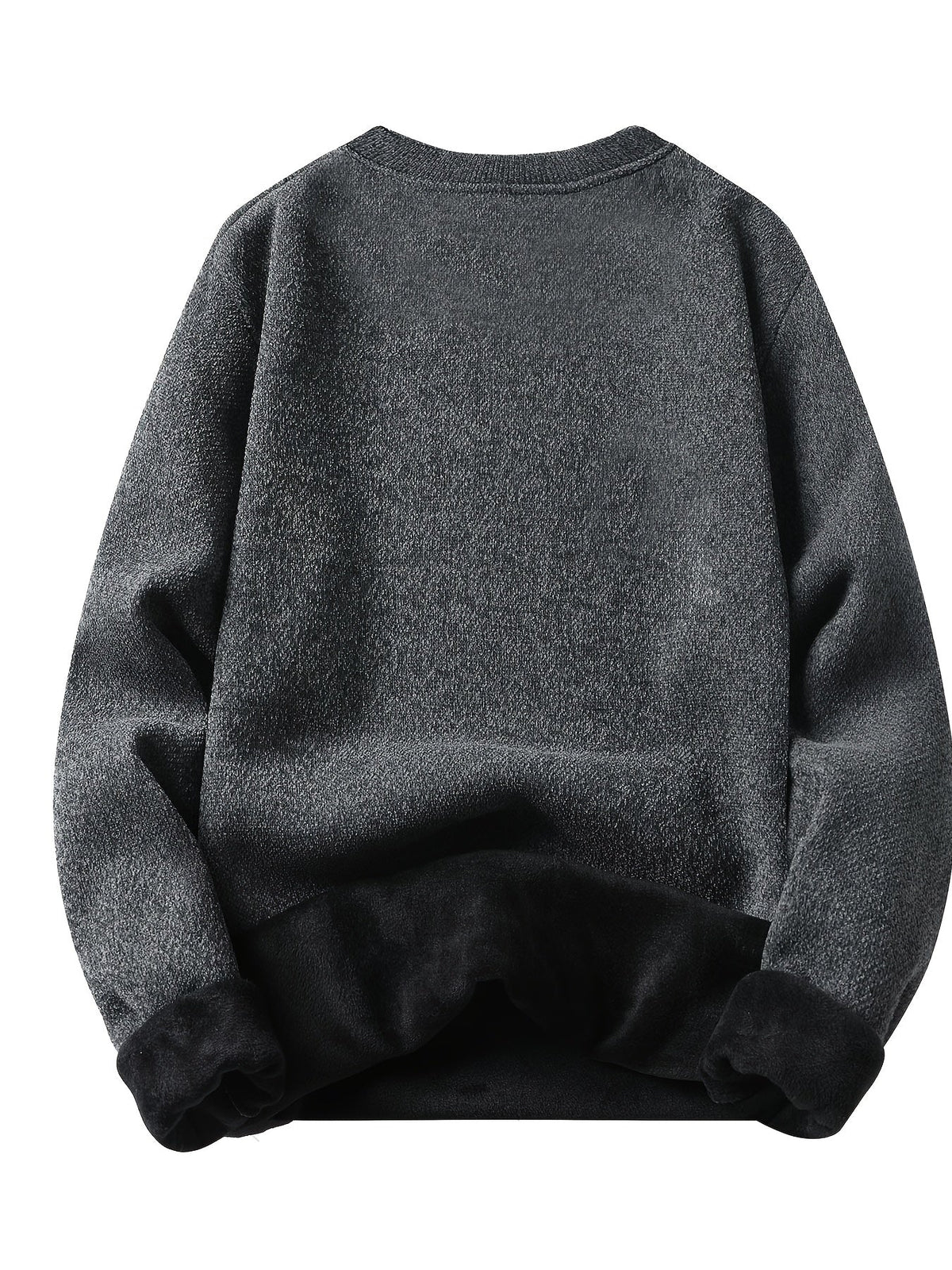 Unisex Langarm Sweatshirt Rundhals Fleece-Futter Melange-Optik