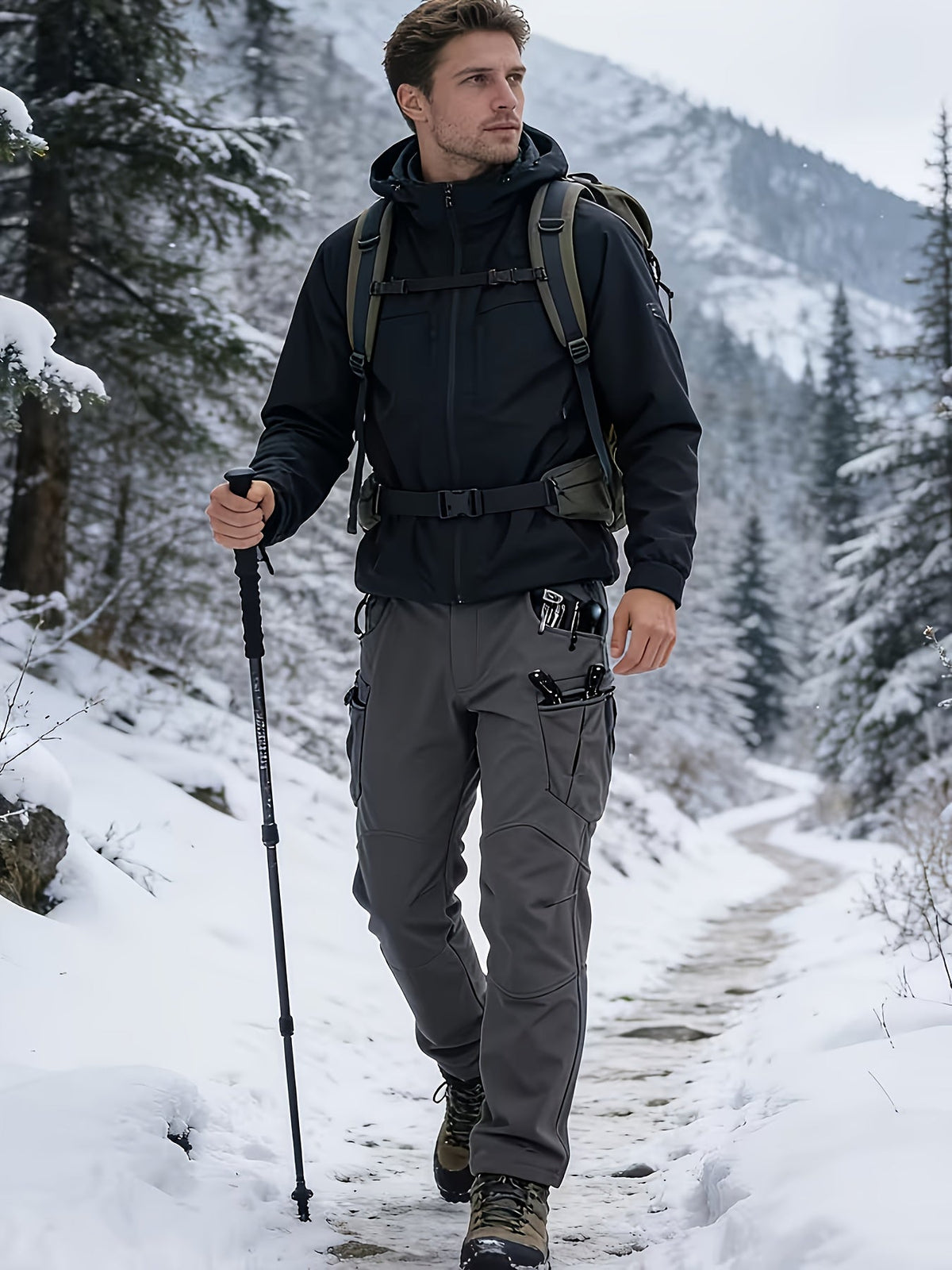 Tactical Hose Herren mit Warmfutter – Cargo Stil, mehrere Taschen