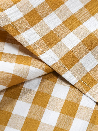 Herren Kurzarm-Hemd Kariert – Modisches Freizeit- und Business-Outfit