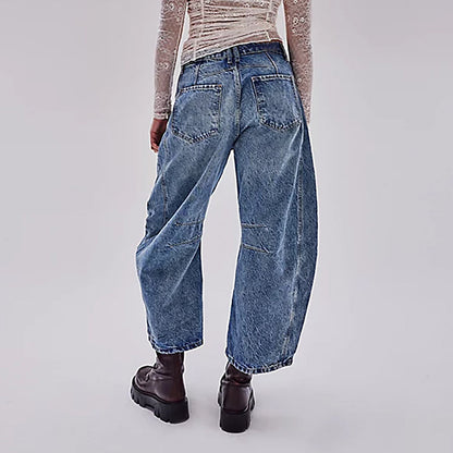 Damen Sommerhose – Weite High Waist Freizeithose mit geradem Bein für Büro oder Alltag