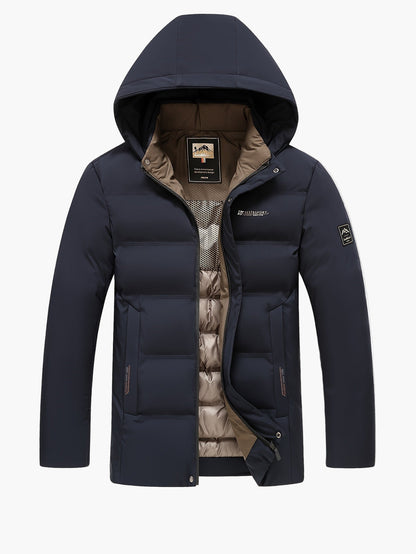 Herren Winter Steppjacke mit Kapuze – Outdoor Casual Daunenjacke