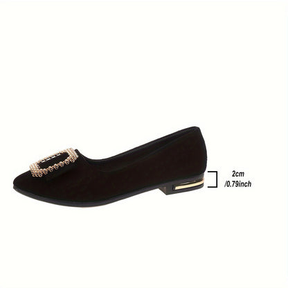 Damen Ballerinas mit funkelnder Schnalle – Elegante Slip-Ons für Alltag & besondere Anlässe