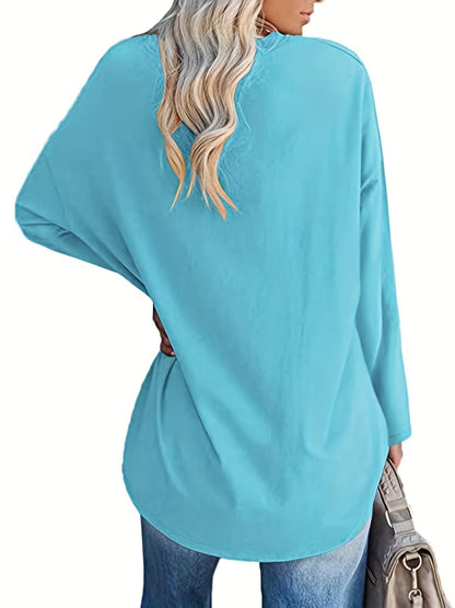 Damen Langarmshirt Oversize mit Katzenmotiv und Pfotenabdruck Rundhalsausschnitt Freizeitshirt