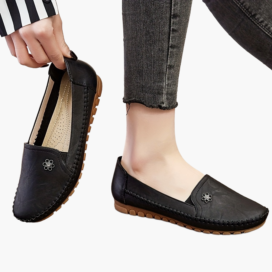 Damen Mokassins Slip-On Loafer Bequeme Alltagsschuhe Freizeit