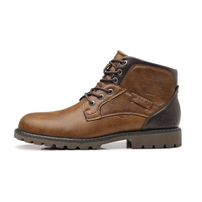 Herren Stiefeletten Schnürschuh Profilsohle
