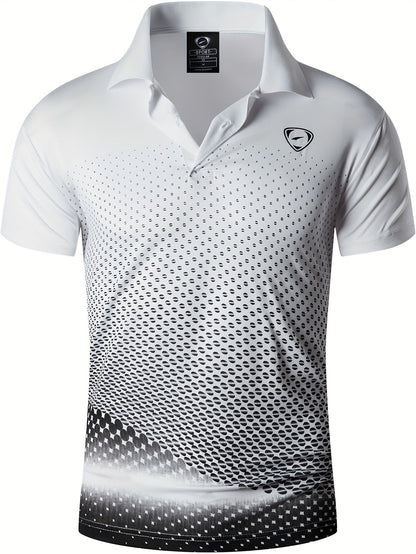 Herren Sport Polohemd mit modernem Grafikdesign – Perfekt für Training, Golf und Freizeit