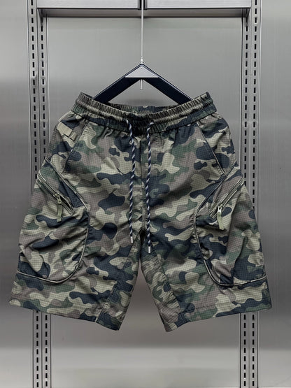Herren Utility Cargo Shorts mit Reißverschlusstaschen – Urban Athleisure Style