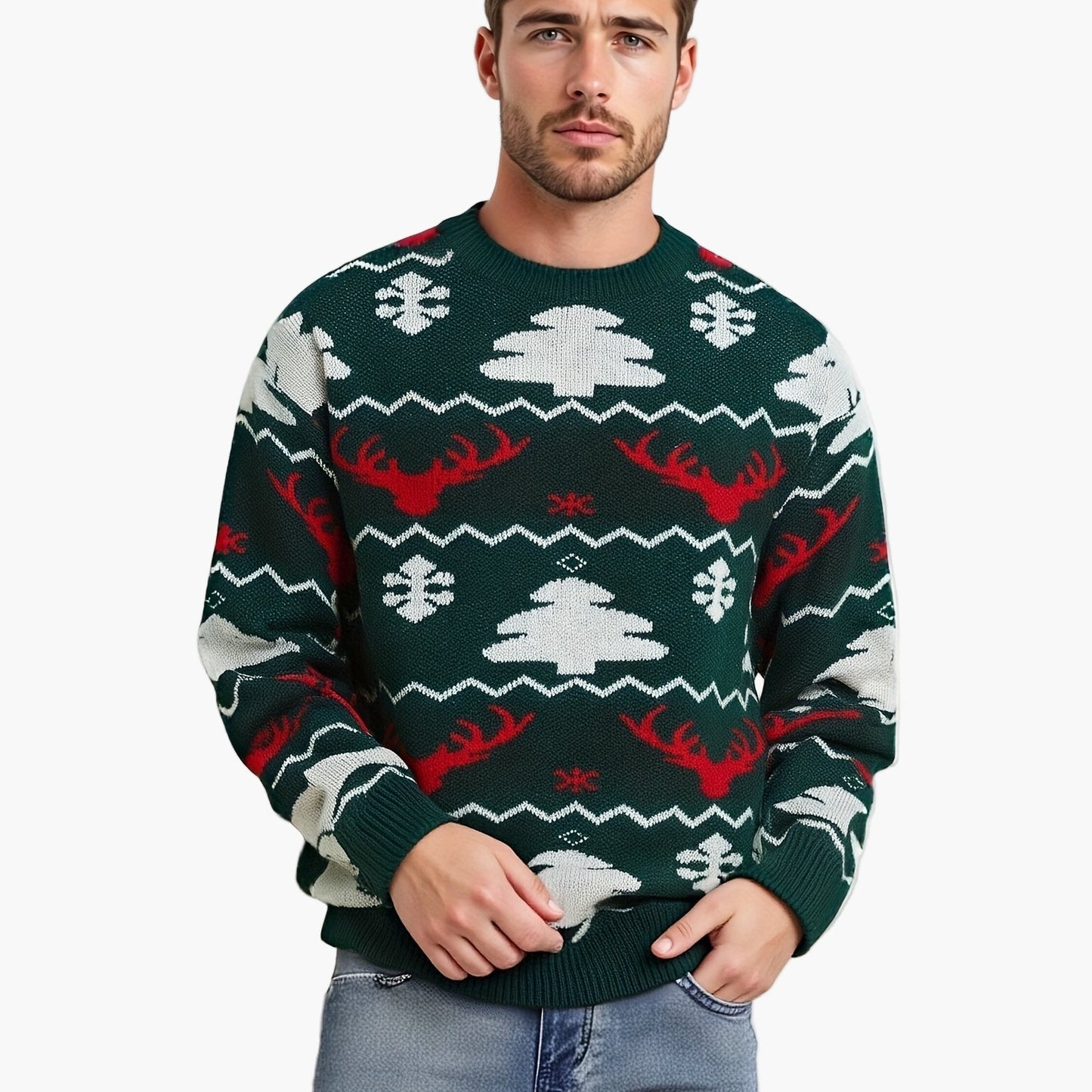 Herren Strickpullover im Weihnachtsstil für Partys und Winter