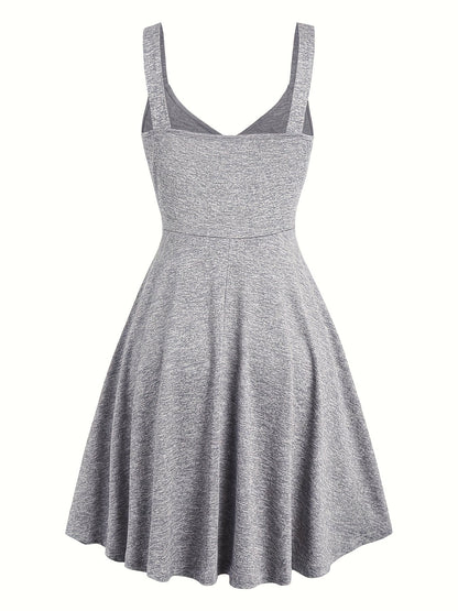 Damen Sommerkleid mit Knopfleiste und V-Ausschnitt – Eleganter Freizeit-Look für Alltag und Urlaub