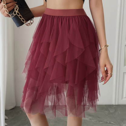 Damen Tüllrock mit Stufen-Design – Verspielter, femininer Look für Alltag und besondere Anlässe