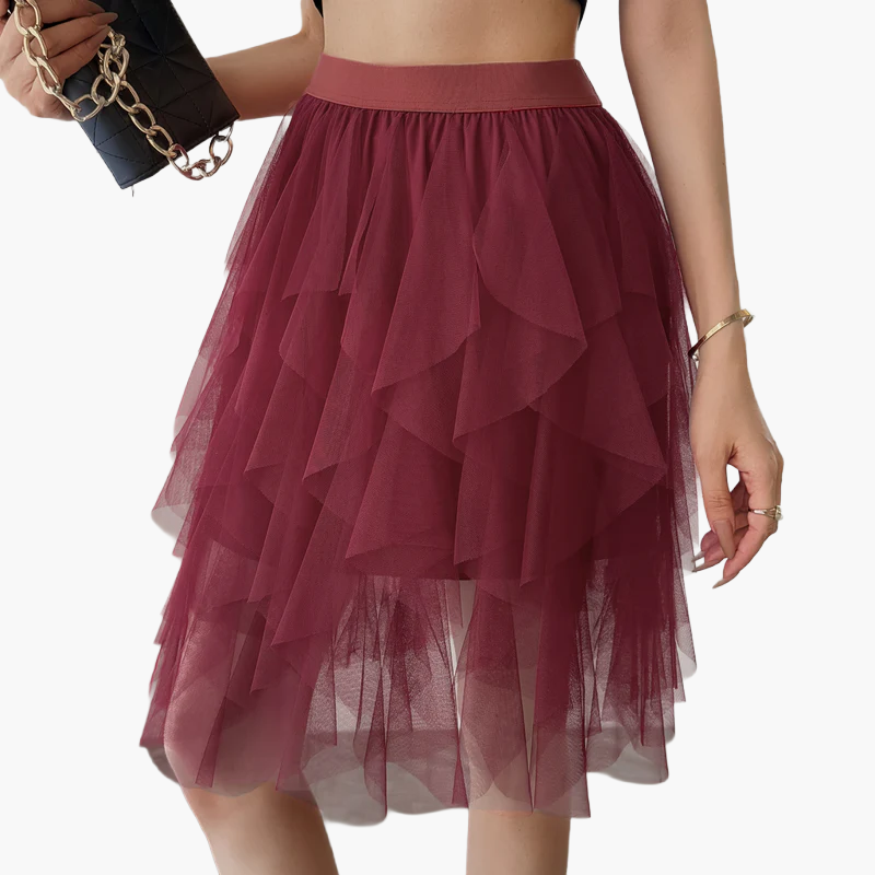 Damen Tüllrock mit Stufen-Design – Verspielter, femininer Look für Alltag und besondere Anlässe