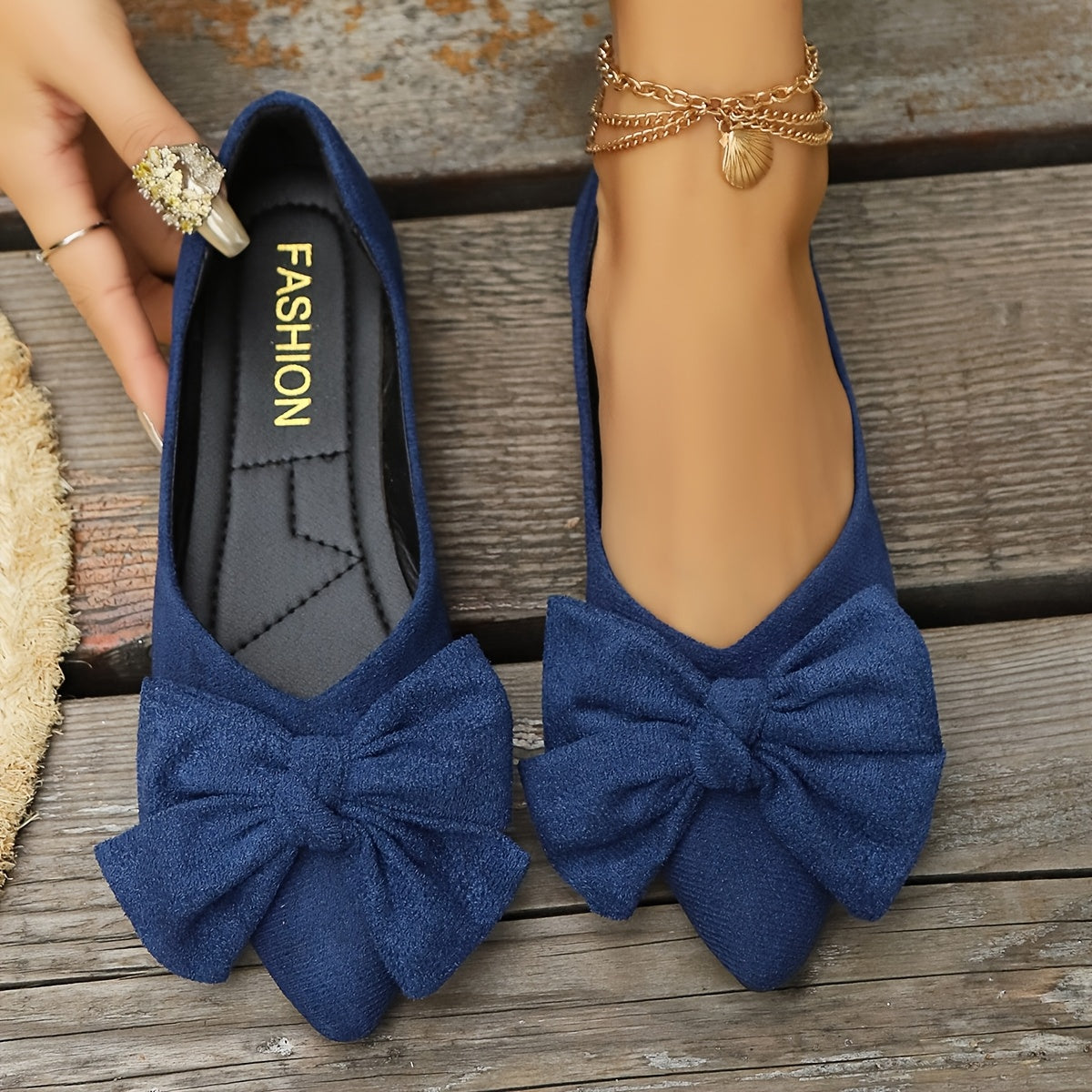 Damen Ballerinas mit Spitze und großer Schleife – Elegante Flats für Alltag und Büro