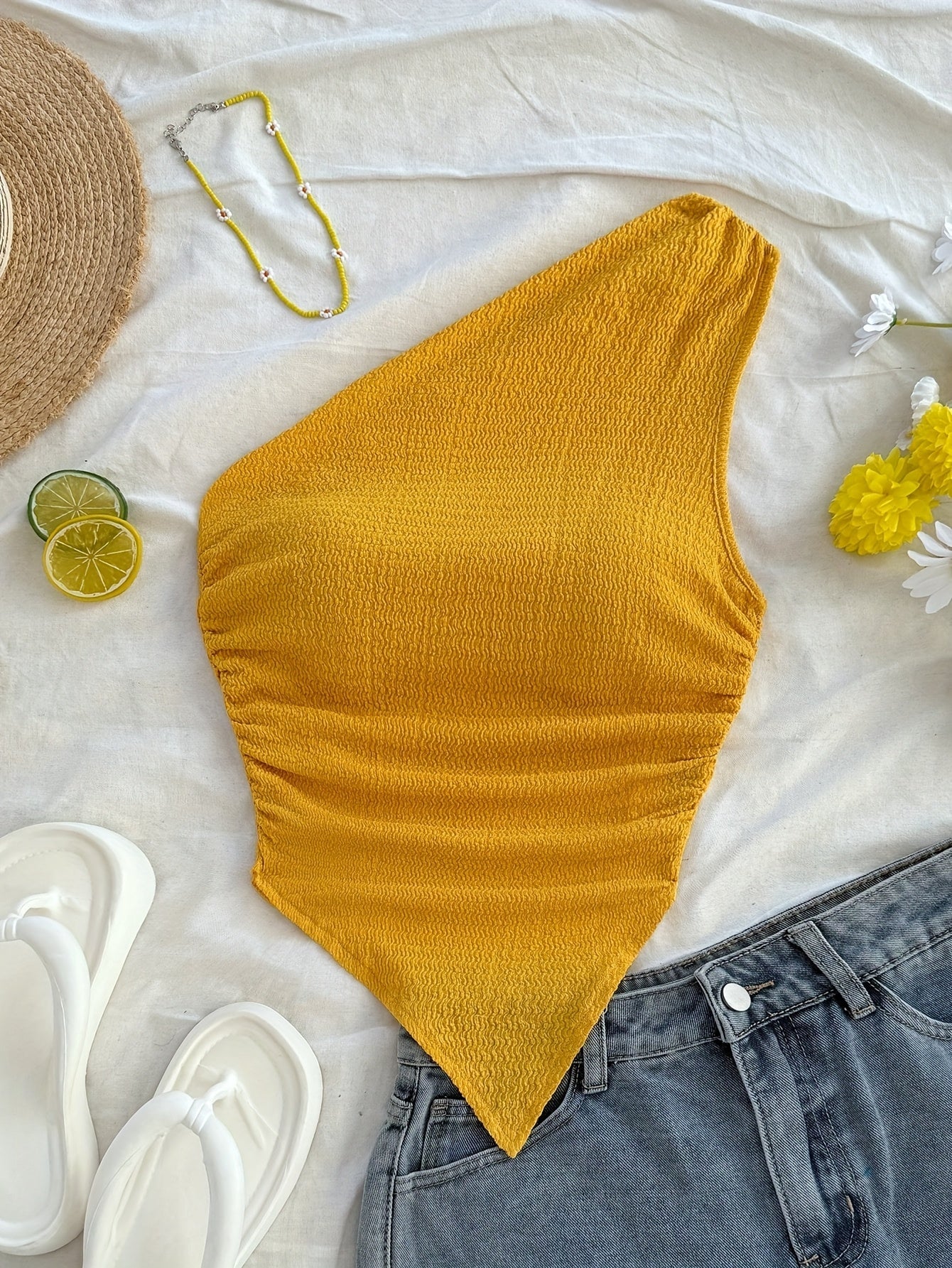 Damen Asymmetrisches Freizeit-Top mit Blumenmuster – Elegantes Sommer Oberteil für Alltag & Urlaub