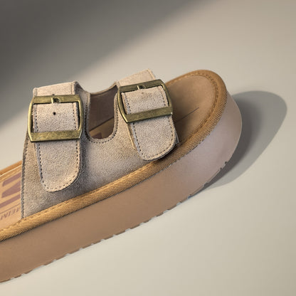 Damen Plateau-Sandalen mit Doppelriemen und Schnallen – Modische Freizeitschuhe für Alltag und Stadt
