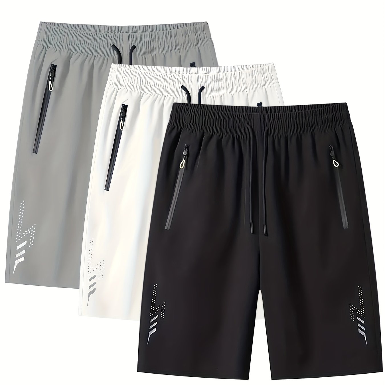 Herren Sportliche Laufshorts mit Reißverschlusstaschen – Bequeme Fitness- und Freizeithose