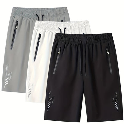 Herren Sportliche Laufshorts mit Reißverschlusstaschen – Bequeme Fitness- und Freizeithose