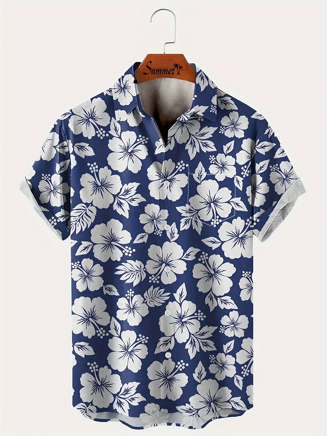 Herren Hawaiihemd im floralen Urlaubsstil – Kurzarm Freizeithemd für Strand und Sommer