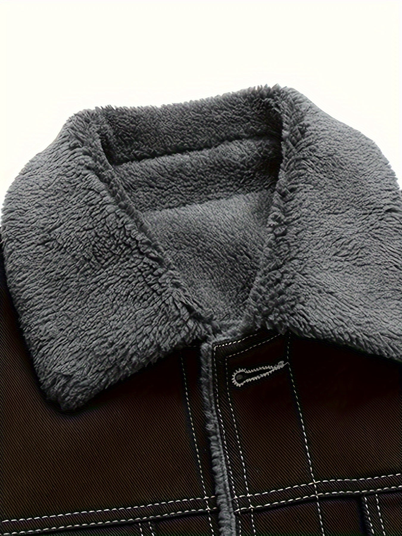Herren Jeansjacke mit Teddyfutter, Sherpa Kragen, Knopfleiste, Brusttaschen, warm gefüttert