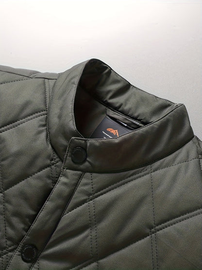 Herren Steppjacke – Eleganter Business- und Freizeitstil, Übergangsjacke mit Rautensteppung