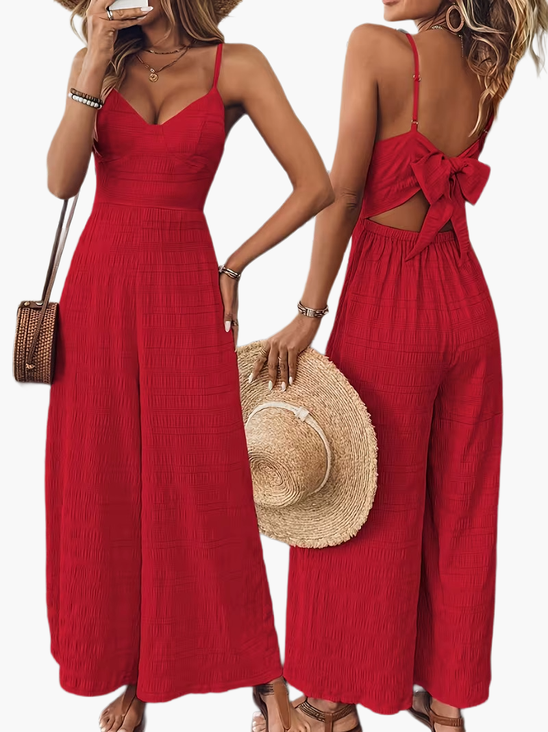 Damen Jumpsuit Elegant Sommer - Weit Bein Lässig für Alltag & Urlaub