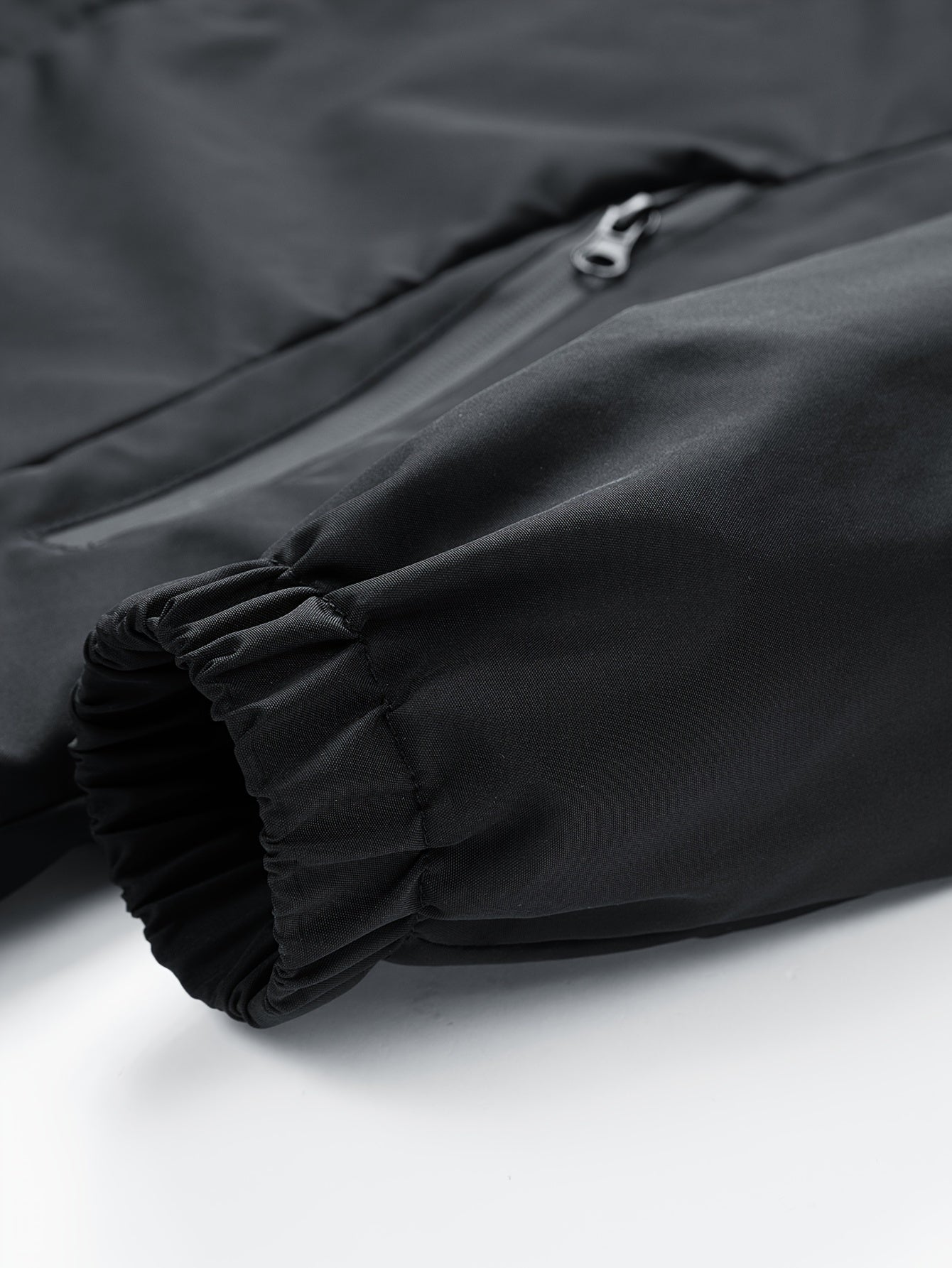 Unisex Windjacke Schwarz mit Kapuze & rotem Drachenmotiv